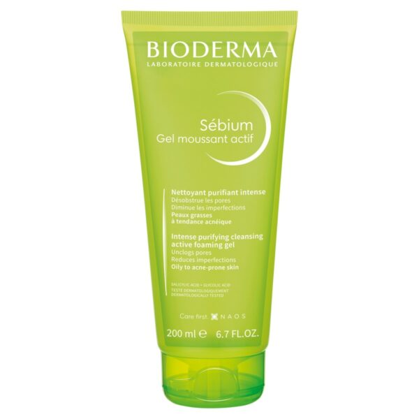 Bioderma Sébium Gel Moussant Aktywny żel oczyszczający do skóry tłustej skłonnej do trądziku 200 ml