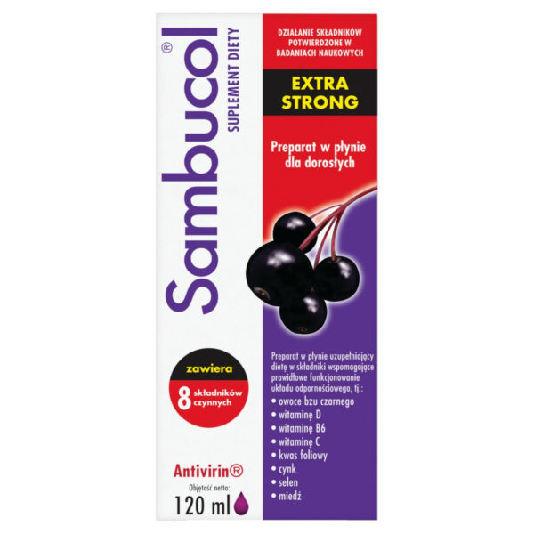 Sambucol Extra Strong Suplement diety preparat w płynie dla dorosłych 120 ml