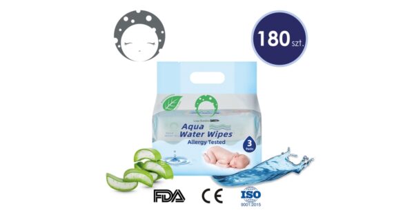 Chusteczki wodne Aqua Water Wipes 180 szt. (3 opakowania po 60 szt.)