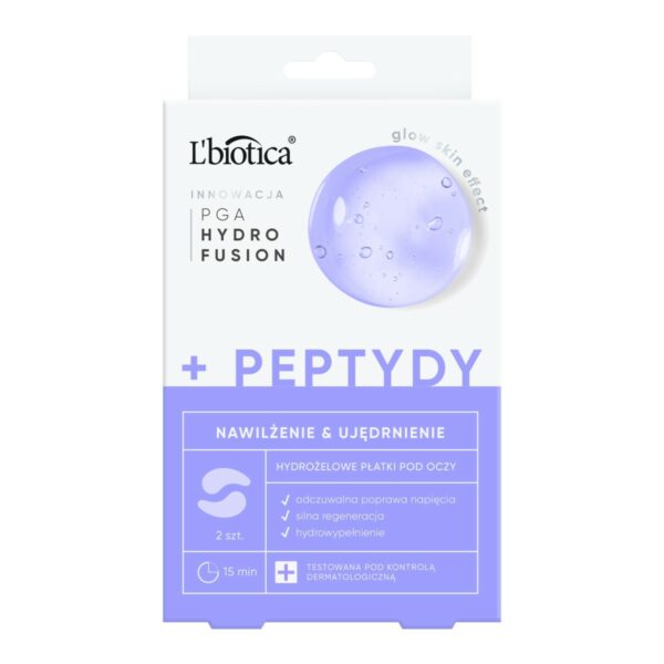 L'biotica PGA Hydro Fusion hydrożelowe płatki pod oczy z peptydami 2szt