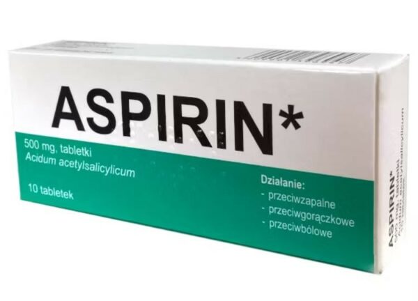 Aspirin 500 mg 10 tabletek (Import, Delfarma, Litwa)