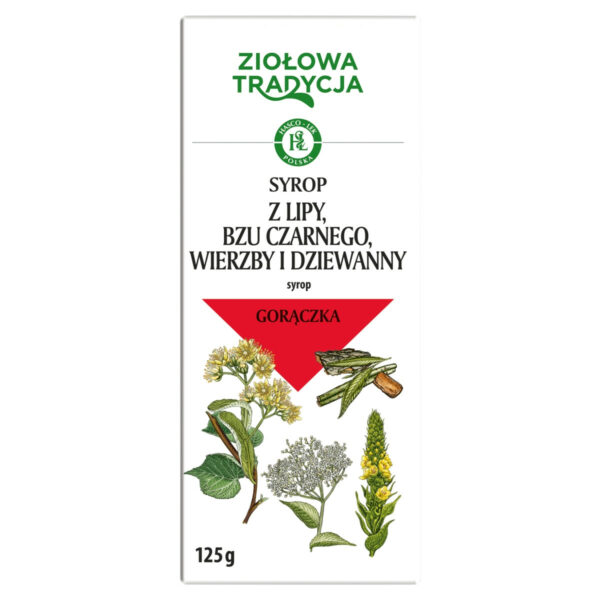 Ziołowa Tradycja Syrop z lipy bzu czarnego wierzby i dziewanny 125 g