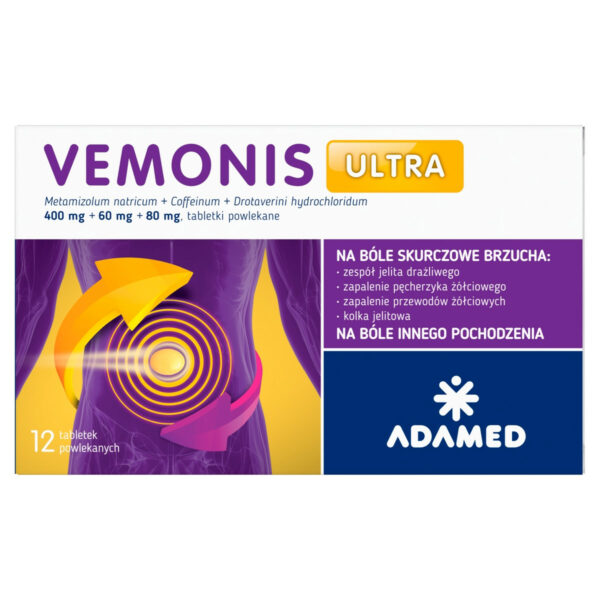 Vemonis Ultra 400 mg + 60 mg + 80 mg Tabletki powlekane 12 sztuk