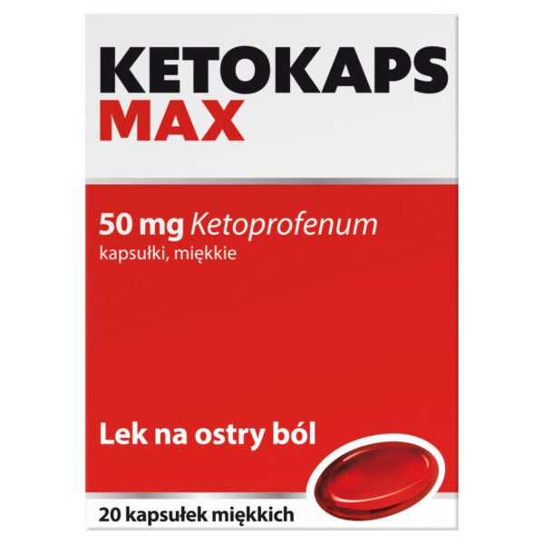 Ketokaps Max 50 mg Lek na ostry ból 20 sztuk