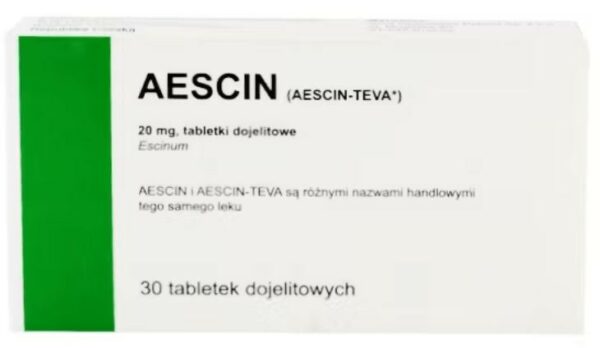 Aescin 20 mg 30 tabletek powlekanych (Import Delfarma)