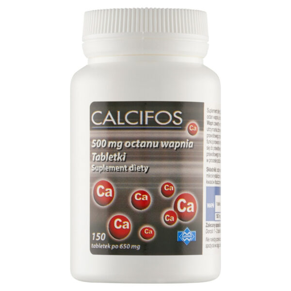 Suplement diety calcifos 500 g octanu wapnia 97,5 g (150 x 650 mg)