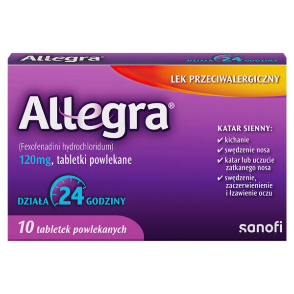 Allegra 120 mg Lek przeciwalergiczny 10 sztuk