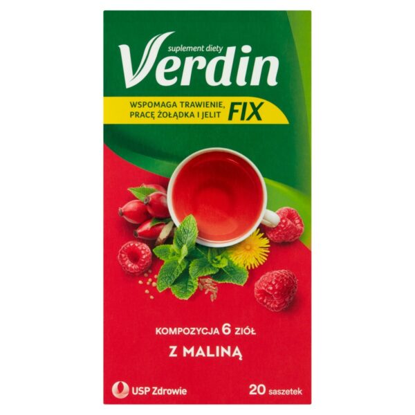 Verdin Fix Suplement diety kompozycja 6 ziół z maliną 40 g (20 x 2 g)