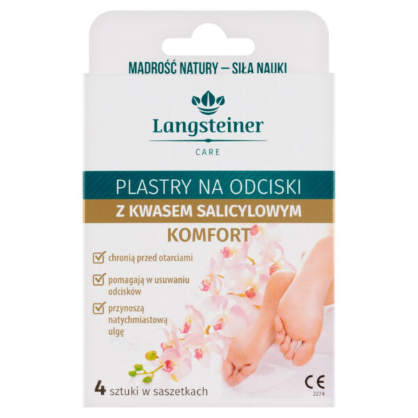 Langsteiner Care Wyrób medyczny plastry na odciski z kwasem salicylowym 4 sztuki