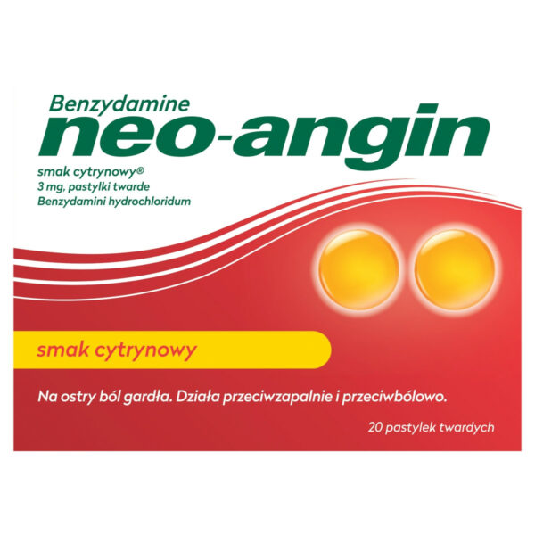 neo-angin 3 mg Pastylki twarde smak cytrynowy 20 sztuk