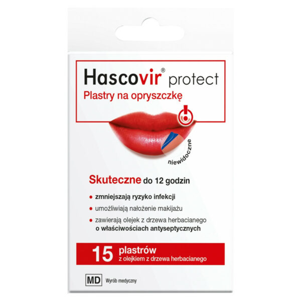 Hascovir Protect Wyrób medyczny plastry na opryszczkę 15 sztuk