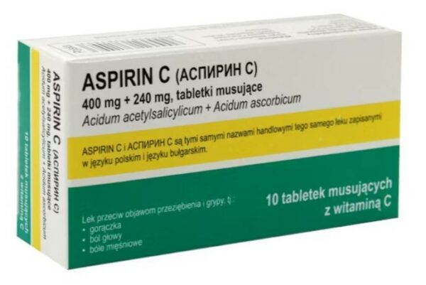 Aspirin C 10 tabletek musujących (Import, Pharmapoint, Bułgaria)