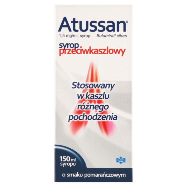 Atussan 1,5 mg/ml Syrop przeciwkaszlowy o smaku pomarańczowym 150 ml