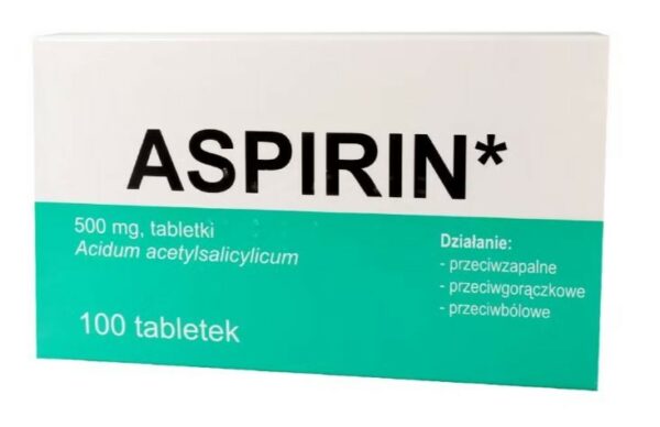 Aspirin 500 mg 100 tabletek (Import, Delfarma, Litwa)