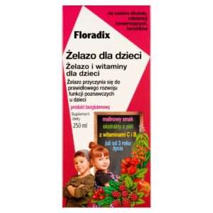 Floradix Żelazo i witaminy dla dzieci suplement diety 250 ml