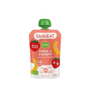 BIO Truskawki z bananem, ekologiczny mus w tubce, 100 g