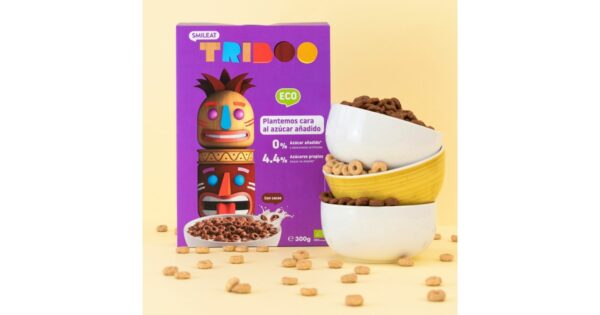 TRIBOO, BIO Płatki śniadaniowe kółka zbożowe kakao bez cukru, 300 g